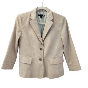 Ann Taylor Linen Blend Two Button Blazer Jacket Size 2